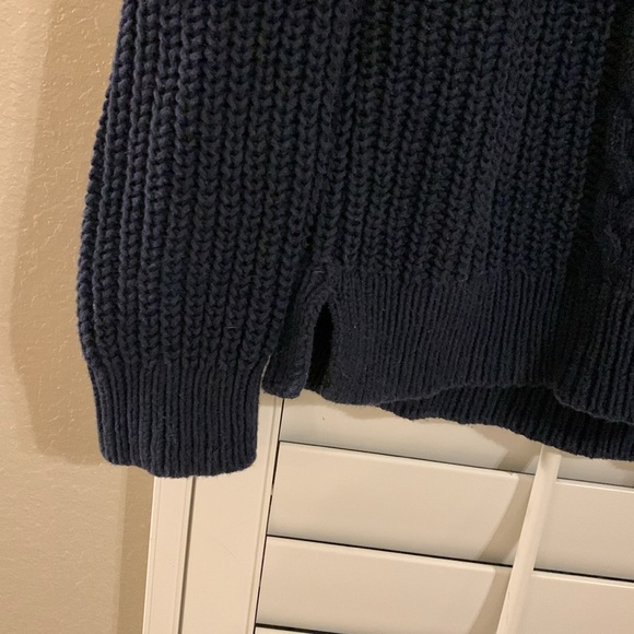 Nautica Cable, chunky net navy blue size large sweater - Picture 4 of 16